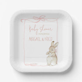Pink Peter der Rabbit Beatrix Girl Babydusche Pappteller