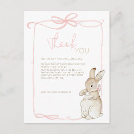 Pink Peter der Rabbit Beatrix Girl Babydusche Postkarte