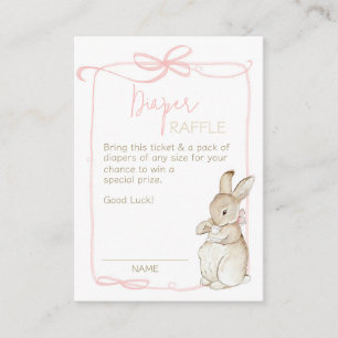Pink Peter der Rabbit Beatrix Potter Diaper Raffel Begleitkarte