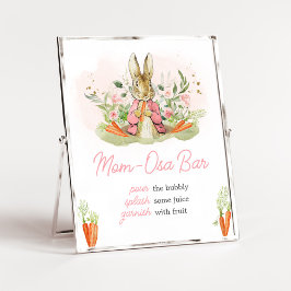 Pink Peter Rabbit Baby Dusche Mama Osa Bar Poster