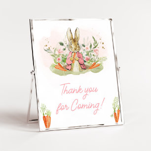Pink Peter Rabbit Babydusche Vielen Dank für Ihr K Poster