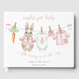 Pink Peter the Rabbit Clothesline Baby Shower   Gästebuch