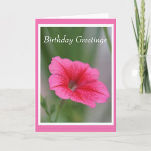 Pink Petunia Geburtstagsgrüße Karte