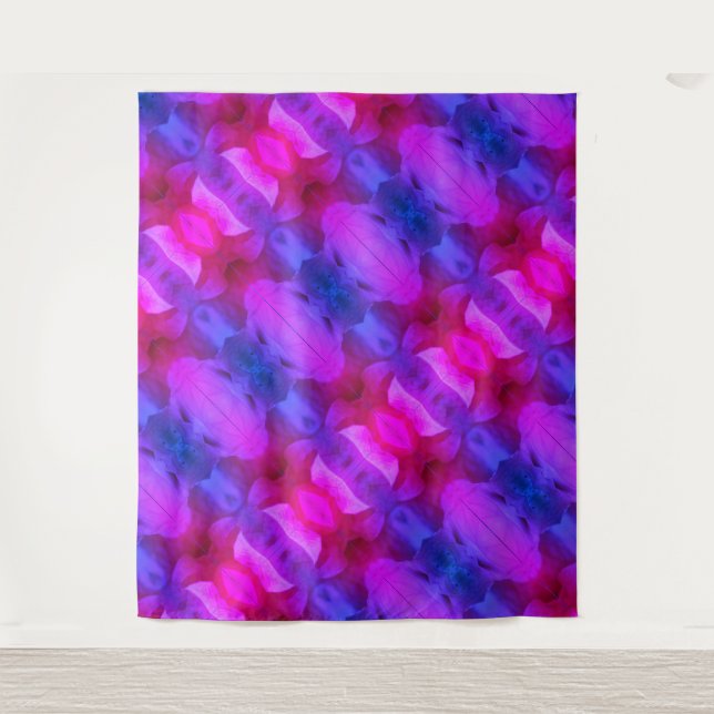Pink Petunia Ikat Miami Wandteppich (Vorderseite)