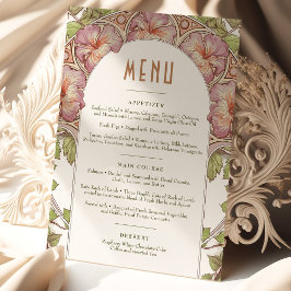 Pink Petunia Menü Hochzeit Vintagen Jugendstil Einladung