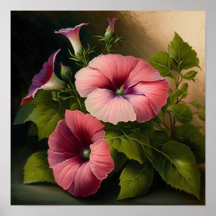 Pink Petunias Blume Art Print Poster