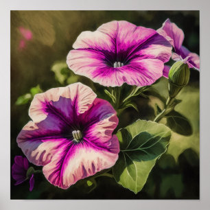 Pink Petunias Blume Art Print Poster