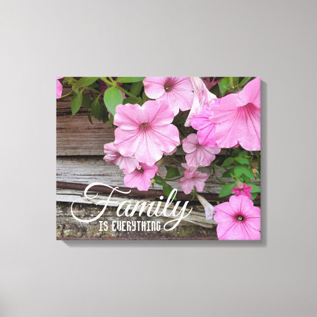 Pink Petunias Familienangebot Leinwanddruck (Vorderseite)