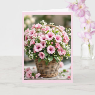 Pink Petunias Personalize Birthday Back Too Karte