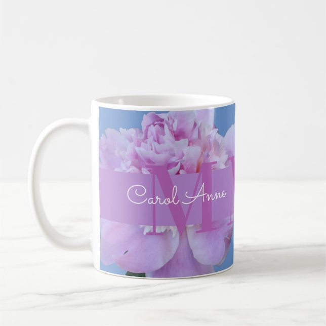 Pink Pey Lila Monogram Floral Kaffeetasse (Links)