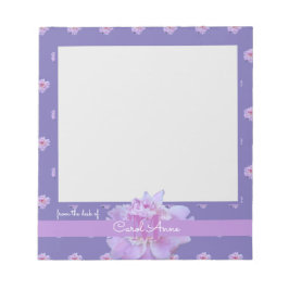 Pink Pey Lila Monogram Floral Notizblock