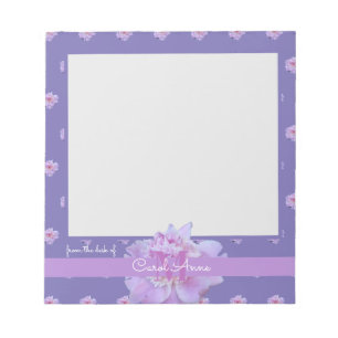 Pink Pey Lila Monogram Floral Notizblock