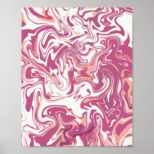 Pink-Pfirsichfarbene Wirbel Poster