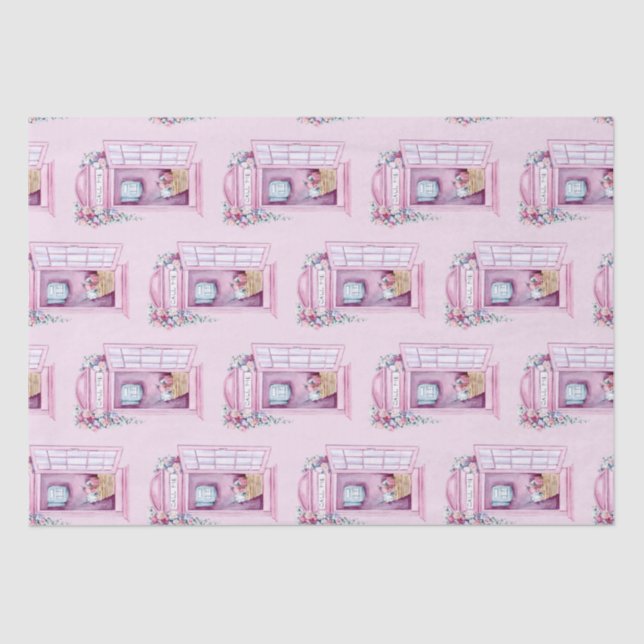 Pink Phone Booth Tissue Paper Seidenpapier (Vorderseite)