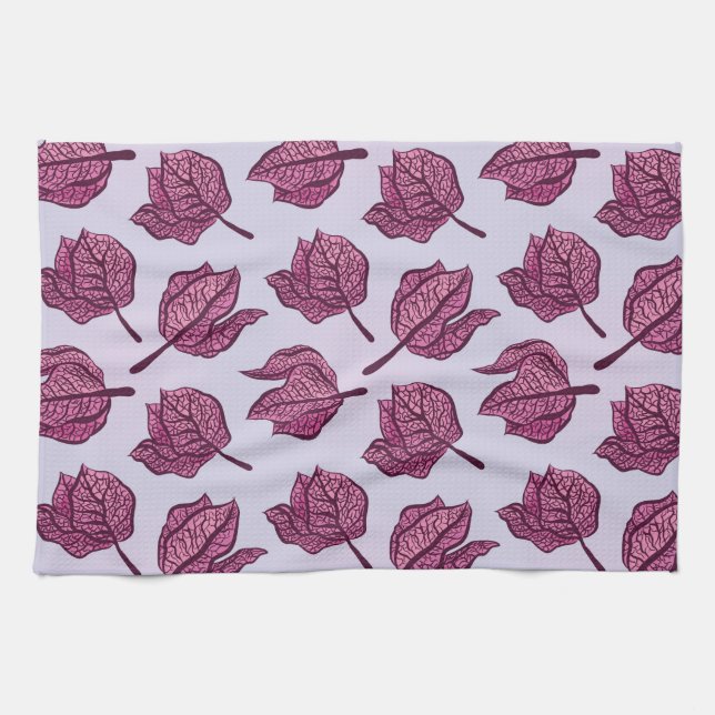 Pink Physalis Blume Muster Pastel Botanisch Geschirrtuch (Horizontal)