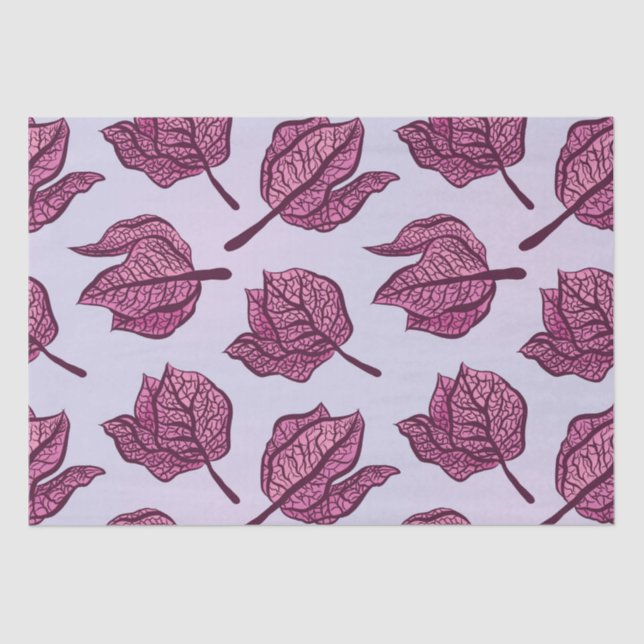 Pink Physalis Blume Muster Pastel Botanisch Seidenpapier (Vorderseite)