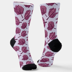 Pink Physalis Blume Muster Pastel Botanisch Socken