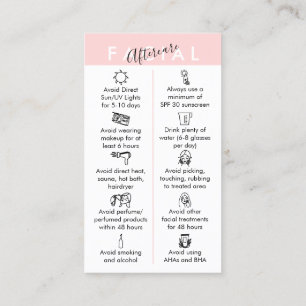 Pink Physical Printed Geacial Aftercare Visitenkarte