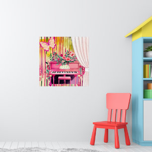 Pink Piano Aquarellbilder Poster