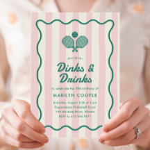 Pink Pickleball Dinks und Drinks Geburtstagsparty