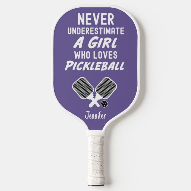 Pink Pickleball Gifts Girls Typography For Her Schläger (Vorderseite)
