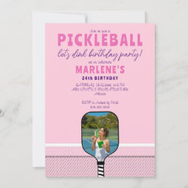 Pink Pickleball Paddle Foto Dink Birthday Party Einladung