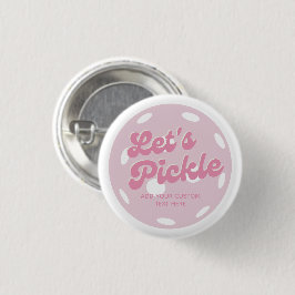 Pink Pickleball Personalisierter Text anheften Button