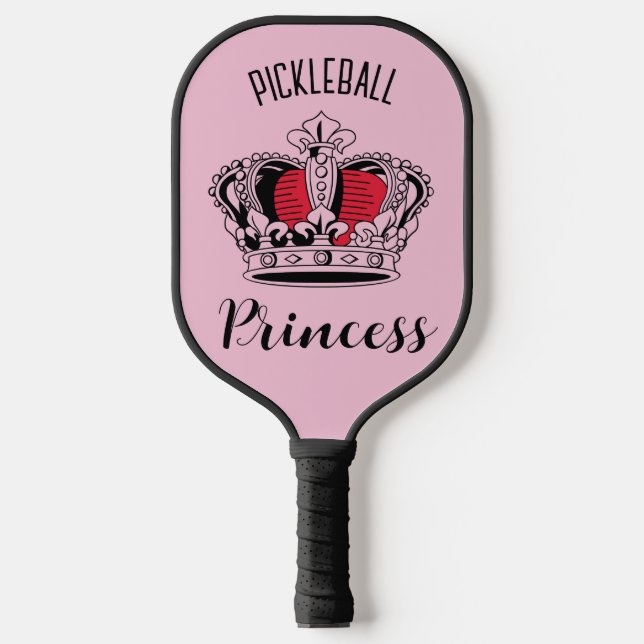 Pink Pickleball Princess Crown Personalisiert Pickleball Schläger (Vorderseite)