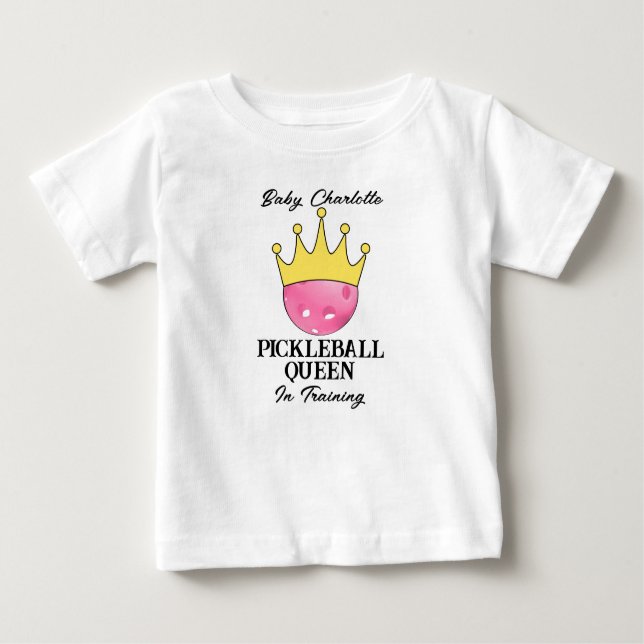 Pink Pickleball Queen in Training Baby Dusche Baby T-shirt (Vorderseite)