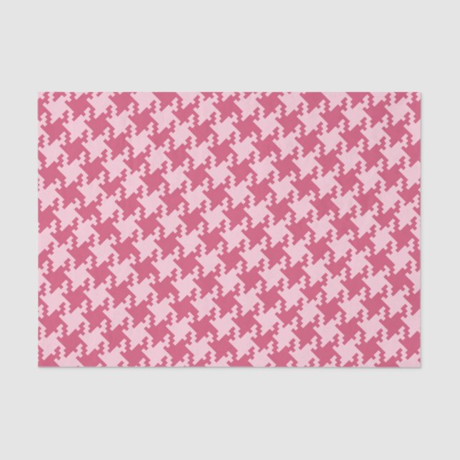 Pink Pied-De-Poule-Muster - Benutzerdefinierter Hi Seidenpapier (Vorderseite)