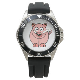 Pink Pig Armbanduhr