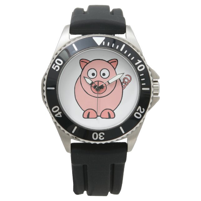 Pink Pig Armbanduhr (Vorderseite)