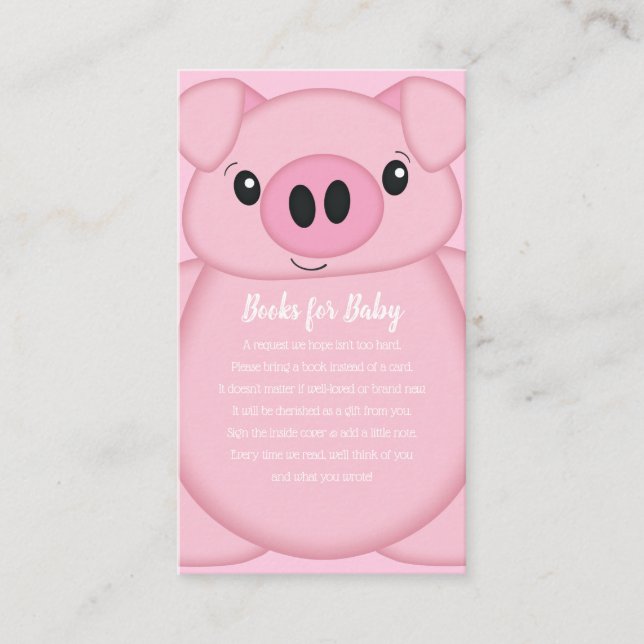 Pink Pig Baby Dusche Begleitkarte (Vorderseite)