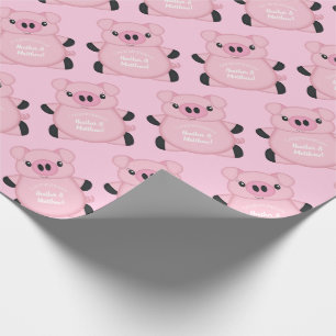 Pink Pig Baby Dusche Geschenkpapier