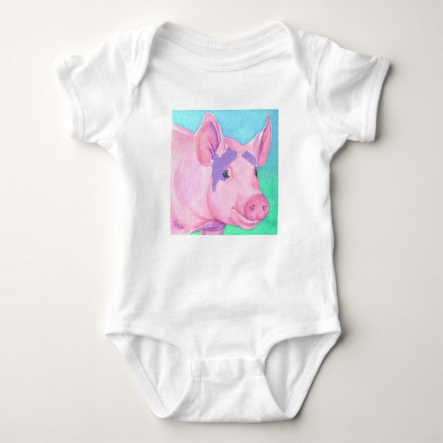 Pink Pig Baby Shirt - "This Little Piggy" (Vorderseite)