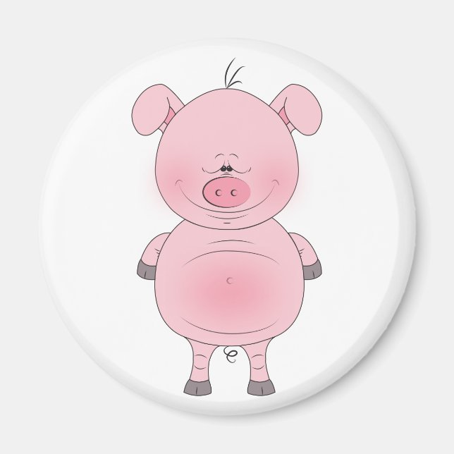 Pink Pig Cartoon Magnet (Vorne)