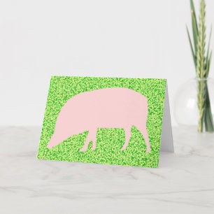 Pink Pig Grußkarte Karte