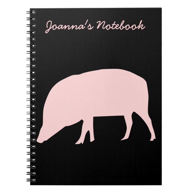 Pink Pig - individuell anpassbares Notebook Notizblock (Vorderseite)