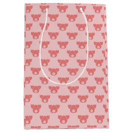 Pink Pig Kopf Silhouette Papiertüte Mittlere Geschenktüte