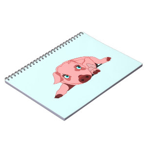 Pink Pig mit blauem Auge Notebook Ihre Farbe - Tex Notizblock