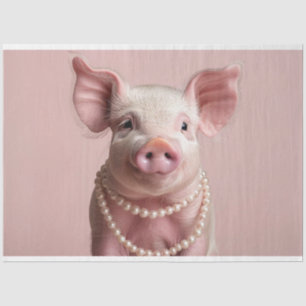 Pink Pig Pearlina Pinkette Decoupage Seidenpapier
