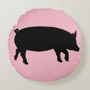 PINK PIG PILLOWS Round Rundes Kissen