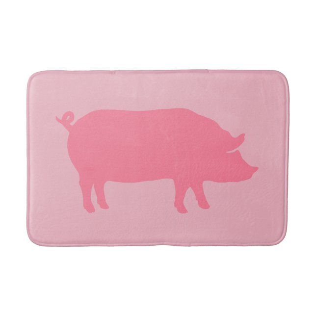 Pink Pig Silhouette Badematte (Vorderseite)