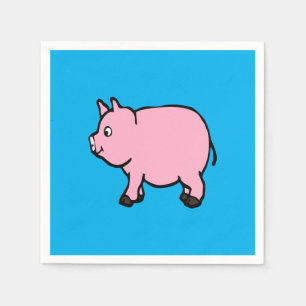 Pink Pig Standard Cocktail Papier Napkins Serviette