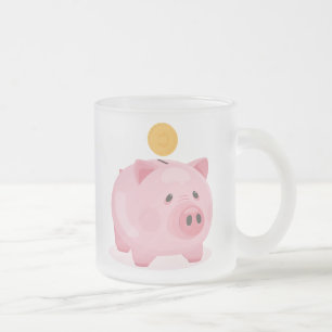 Pink Piggy Bank Mattglastasse