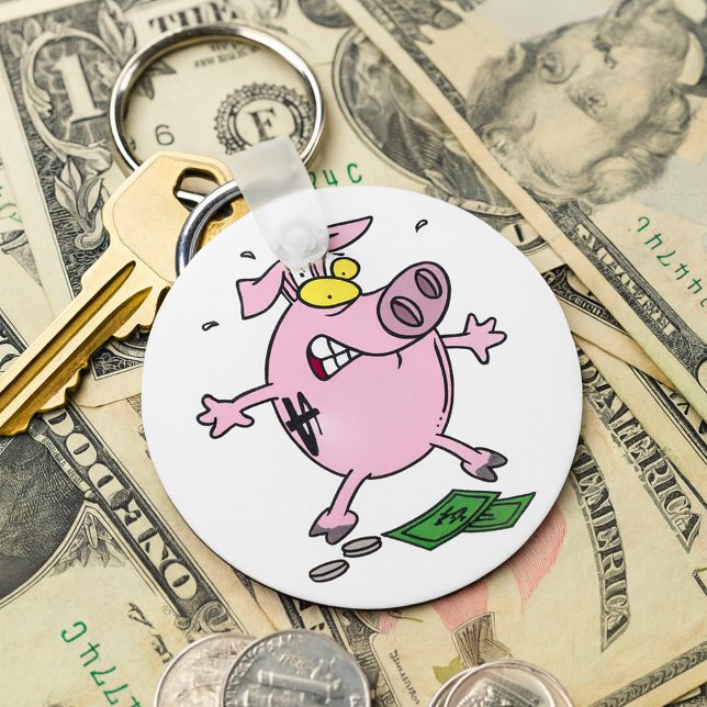 Pink Piggy Bank mit Geld-Schlüsselanhänger Schlüsselanhänger (Von Creator hochgeladen)