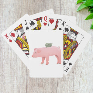 Pink Piggy Bank Spielkarten