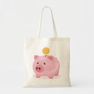 Pink Piggy Bank Tragetasche