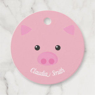 Pink Piggy Face Geschenkanhänger