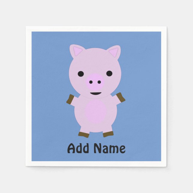 Pink Piggy Serviette (Vorderseite)
